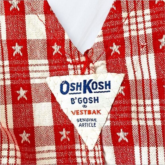 Vintage Oshkosh Vestabak Checkered Pinafore Overall Dress - Picture 3 of 5